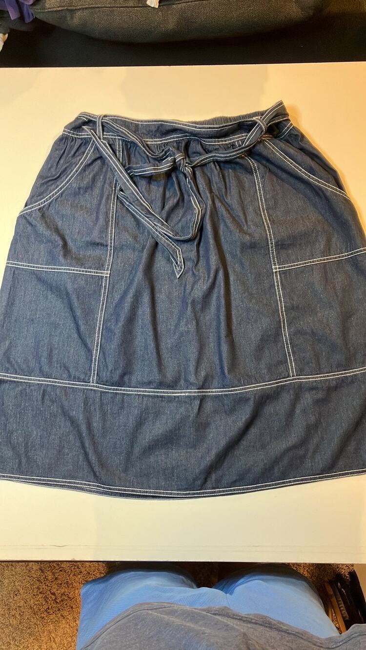 Universal Thread - Women's XL Denim Tie-Waist Midi Skirt